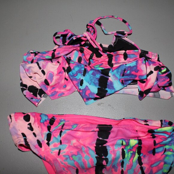 Multi Color 2 Pcs Justuice Bikini Swimsuit Size 12 - Picture 7 of 16